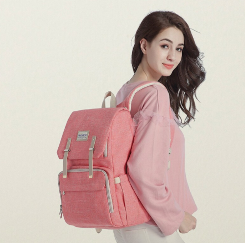 Mochila de Lona para Fraldas e Viagem