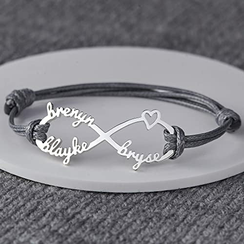 Pulseira para Mãe com Nomes de Filhos, Pulseira Infinito com Nomes, Joias para Mãe