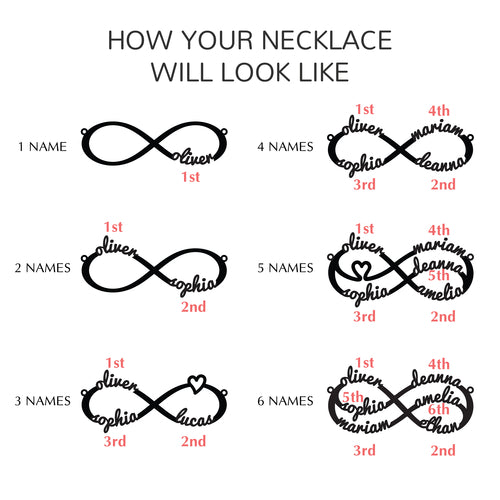 Pulseira para Mãe com Nomes de Filhos, Pulseira Infinito com Nomes, Joias para Mãe