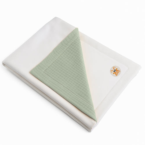 Organic Cotton Fleece Blanket -  Green